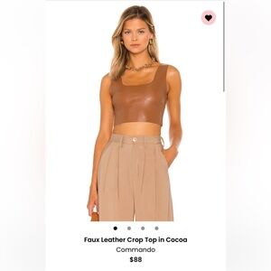 commando faux leather crop top in cocoa small
